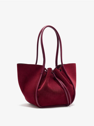PROENZA SCHOULER - Large Ruched Tote Suede - Merlot