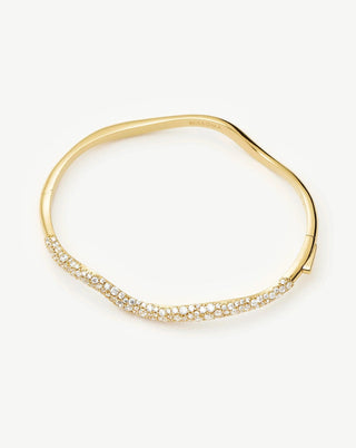 MISSOMA - Molten Snow Ripple Hinged Bangle