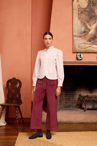 MARIA DE LA ORDEN - Beckett Shirt - Cabernet Stripe