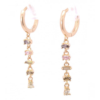 Rose Marie Paris - Hoop Dangling Multicolor - Gold