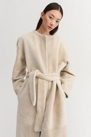 ALMADA LABEL - Pre-Order Shea Shearling Coat - Vanilla
