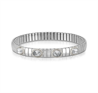 Nomination - Extension stretch BRACELET steel 925 sterling silver WHITE ZIRCONIA FOUR