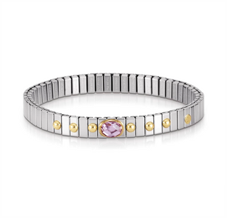 Nomination - Extension stretch BRACELET steel 18k gold PINK faceted zirconia