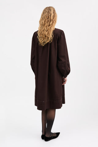 SKALL - Leaf Shirtdress - Dark Brown