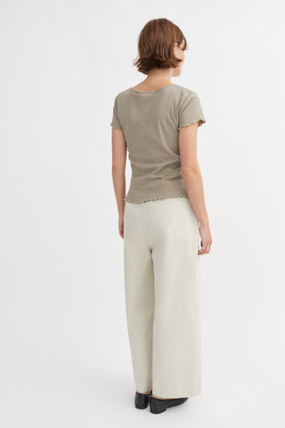 SKALL - Edie Cap Sleeve Tee - Stone Moss