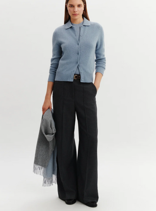 BOMPARD - Preppy Polo Cardigan - Bleu Glacier