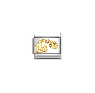 Nomination - Link ZODIAC steel 18k gold DIAMOND CUT AQUARIUS