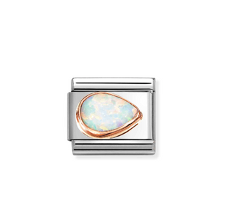 Nomination - Link STONES DROP RIGHT 375 gold WHITE OPAL