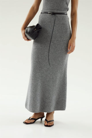 ALMADA LABEL - Umi Brushed Cashmere Maxi Skirt - Grey