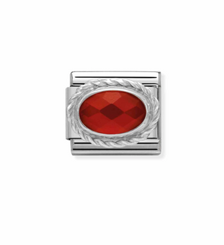 Nomination - Link 925 sterling silver setting Faceted Red Agath