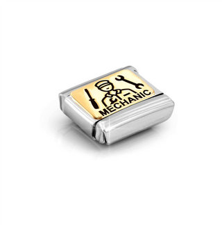 Nomination - Link PLATES JOB steel 18k gold MECHANIC