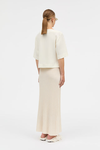 MKDT STUDIO - Klareen Wavy Knit Skirt - Cream