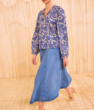 ULLA JOHNSON - Brea Blouse - Ocean
