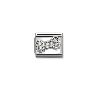 Nomination - Link CL cubic zirconia 925 sterling silver WHITE BONE