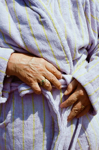 BONGUSTA - Naram Bathrobe - Lilac & Neon Yellow