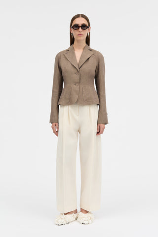 MKDT STUDIO - Jenny Linen Hemp Jacket - Wood