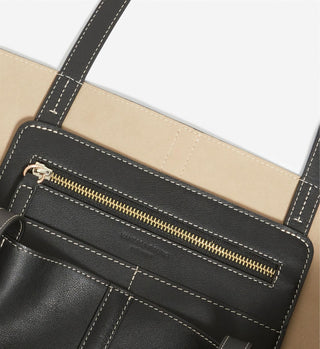 VANESSA BRUNO - Large Daily Leather Tote - Black