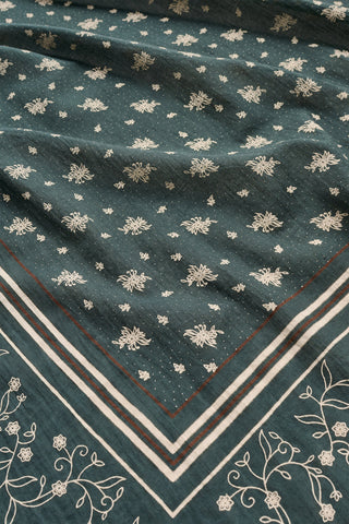 SKALL - Skall Classic Scarf 90x90 - Dark Green/Brown