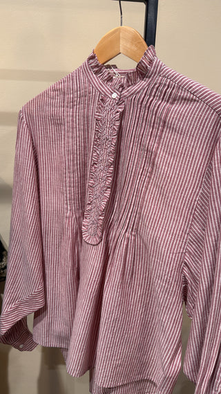 Feeka - Zelda Blouse - Rayures Grenat