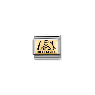 Nomination - Link PLATES JOB steel 18k gold MECHANIC