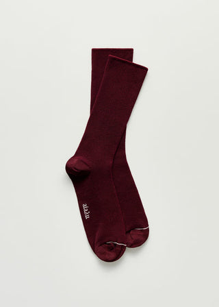 AIAYU - Cotton Rib Socks - Bordeaux
