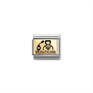 Nomination - Link PLATES JOB steel 18k gold BEAUTICIAN