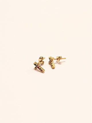 Rose Marie Paris - Stud Cross Multicolour - Gold