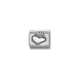 Nomination - Link OXIDIZED SYMBOLS 925 sterling silver Sacred Heart