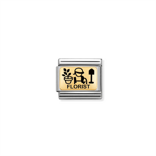 Nomination - Link PLATES JOB steel 18k gold FLORIST