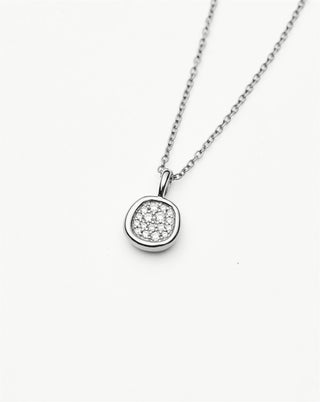 MISSOMA - Molten Soft Square Pavé Pendant Necklace - Silver