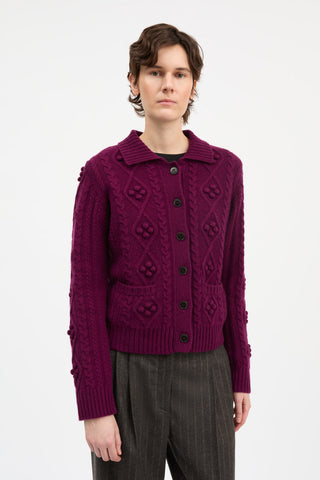 SKALL - Alvilda Cardigan - Dark Berry