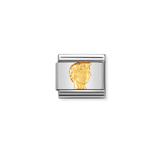 Nomination - Link CLASSIC relief steel 18k gold DAVIDS HEAD