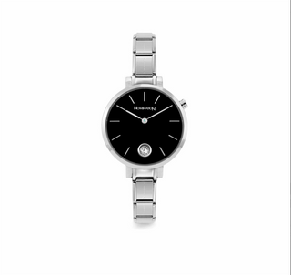 Nomination - PARIS watch with steel band ROUND with Zircon BLACK