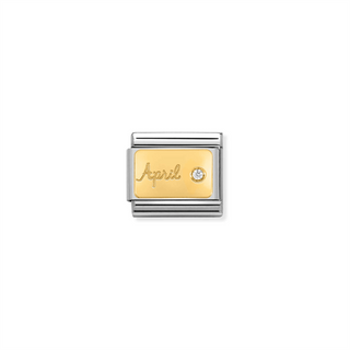 Nomination - Link MONTH STONE  18k gold April DIAMOND