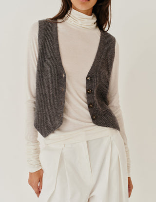 The Garment - Como Rib Vest - Grey Melange