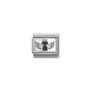 Nomination - Link composable CLASSIC PLATES steel 925 sterling silver ANGEL DOG