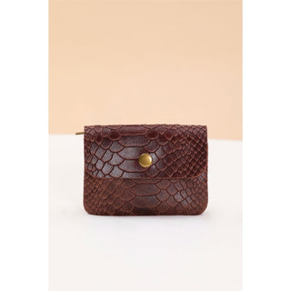 MAISON FANLI - Porte-Monnaie Petit - Snake Marron