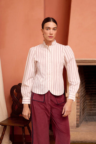 MARIA DE LA ORDEN - Beckett Shirt - Cabernet Stripe