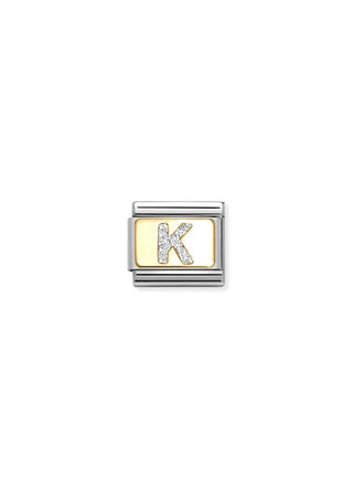 Nomination - Link GLITTER LETTER 18k Gold K