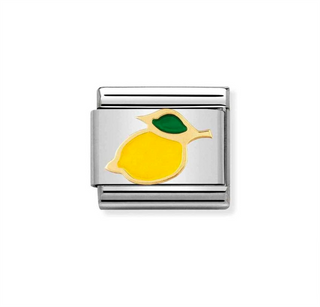 Nomination - Link composable FRUTS steel and 18k gold LEMO