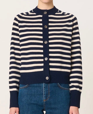 VANESSA BRUNO - Gretel Cardigan - Ecru/Marine