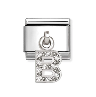 Nomination - Link CHARMS LETTERS cz and 925 sterling silver B