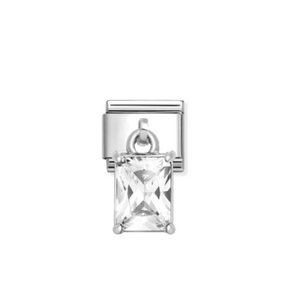 Nomination - Link CHARMS CUBIC 925 sterling silver WHITE BAGUETTE