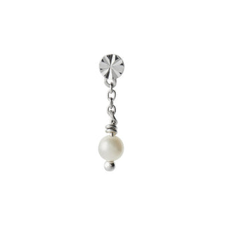 STINE A - Tres Petit Etoile Earring W/Pearl Silver Single