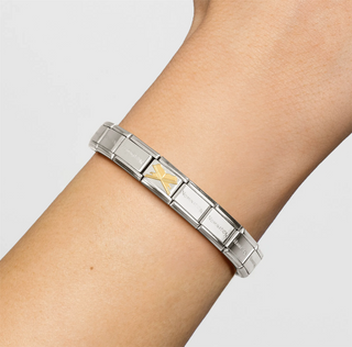 Nomination - Link CLASSIC steel 18k gold SACRED BOOK