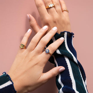 All The Luck in the World - Cherie Goldplated Ring Bar Small - Green
