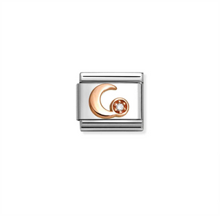 Nomination - Link CLASSIC SYMBOLS steel 9k rose gold WHITE MOON