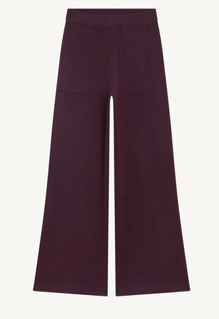 BOMPARD - Fit & Flare Ribbed Pants - Grenat