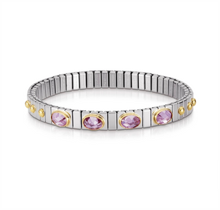Nomination - Extension stretch BRACELET steel 18k gold PINK ZIRCONIA