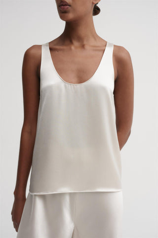 ALMADA LABEL - Romy Satin Tank Top - Pearl